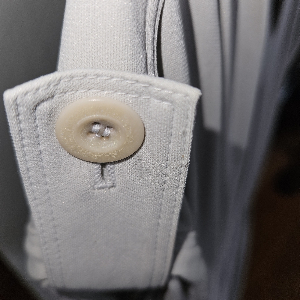 St. John Light Grey V-Neck Midi Length Dress Size 2
